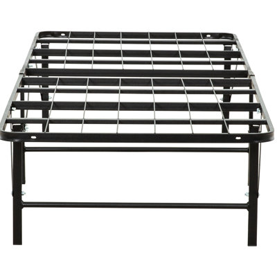 Plateforme de lit simple en métal noir TG, grand espace de rangement, structure de conception moderne du matelas, installation facile