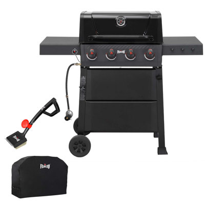 Feasto 4-burner Freestanding Propane Gas Grill With Cover And Cleaning Brush