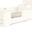 Lit plateforme pour enfant pleine grandeur avec garde-corps, tête de lit et bibliothèque latérale Bowknot, lit bas, pas de sommier, beige-132055045-132055042