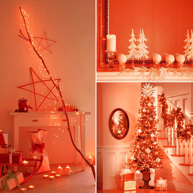 Schlitz 67.2' LED Battery Powered 200 - Bulb Rope Lights String Light, Orange