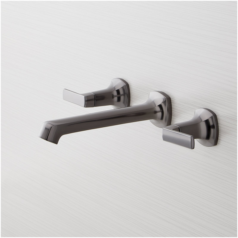 Sefina Wall-Mount Bathroom Faucet and Rough-in Valve - Gunmetal, Gunmetal