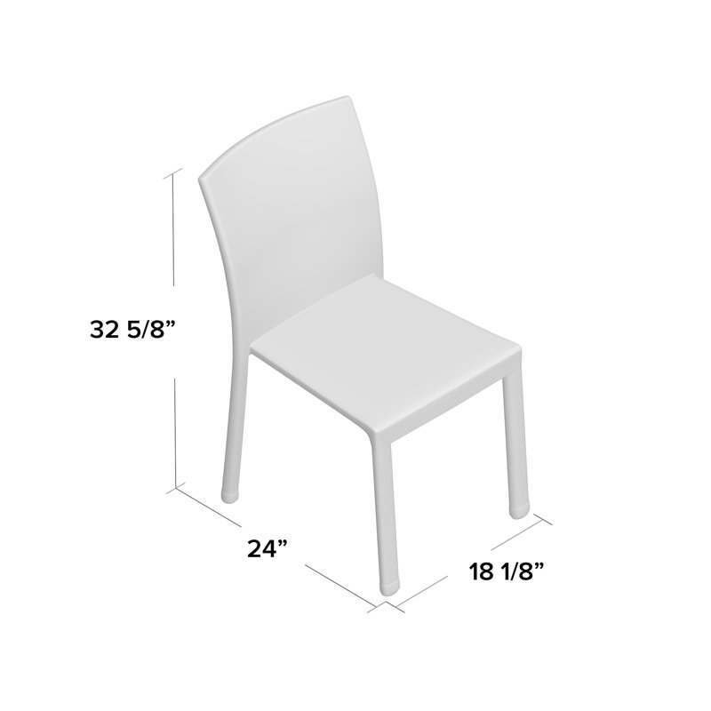 Bronstein Stacking Patio Dining Side Chairs, Brown