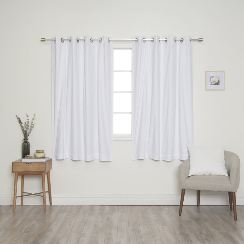 Hocking Solid Blackout Thermal Grommet Curtain Panels, White, 52" W X 84" L
