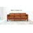 Denzerville Mid-Century Modern Genuine Leather Couch