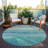 Machine Washable Indoor/Outdoor Christain ACN1254 Turquoise Rug-109531663