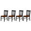 Ensemble de 4 chaises de salle à manger noires et cerise, structure en bois, sièges confortables, design élégant, convient à la cuisine et à la salle à manger-838592398
