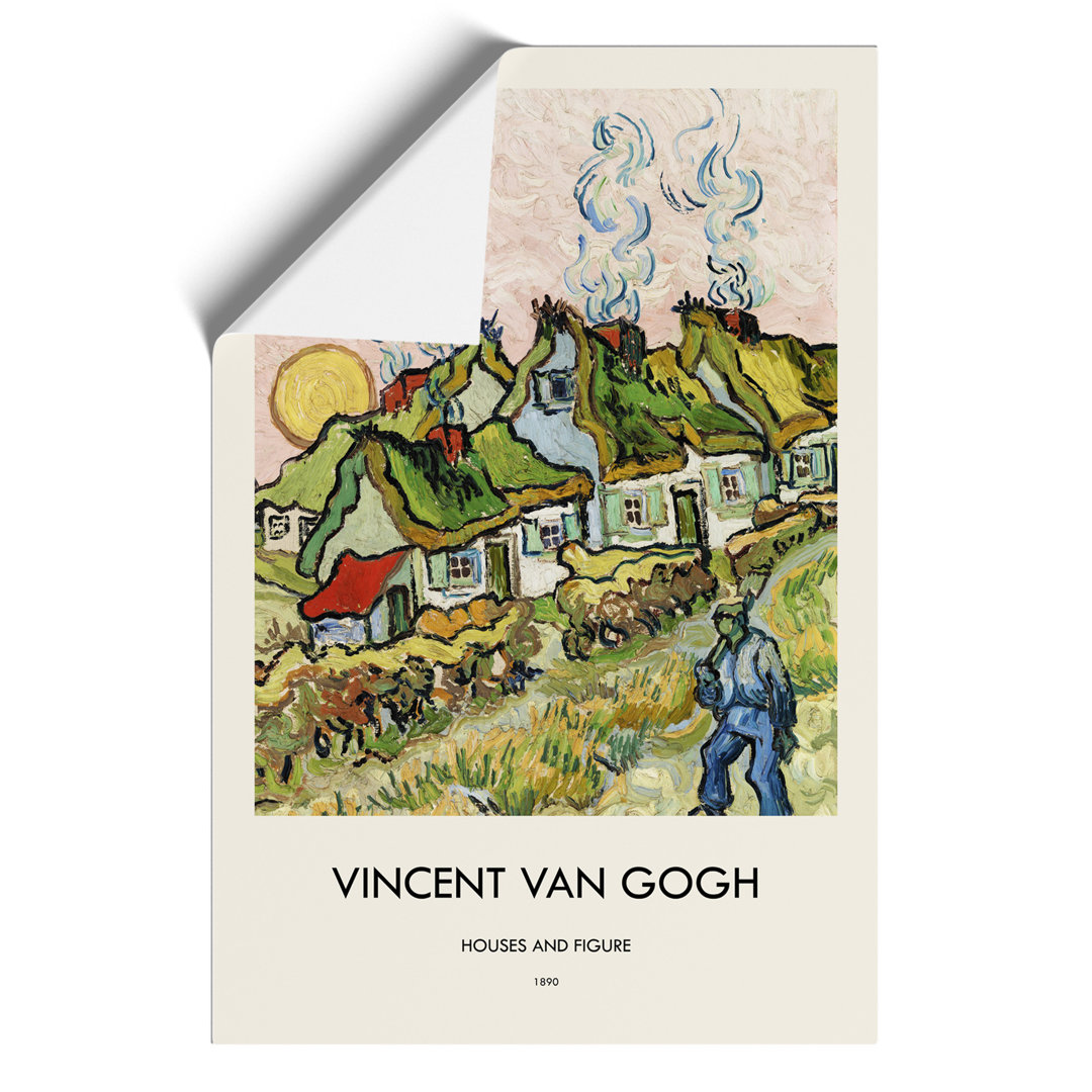 Houses and Figure Print by Vincent van Gogh - Frameless Print