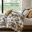 Édredon surdimensionné pour grand lit doré 8 pièces avec élégance scandinave Mid-Century, coussins décoratifs en coton et rembourrage amovible de 300 g / m²