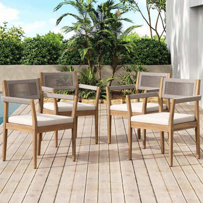 Chaises de salle à manger d'extérieur en bois d'acacia