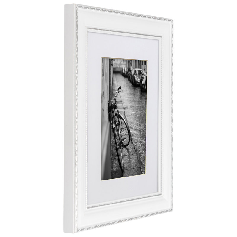 Averick Silver/Gold Solid Wood Picture Frame - Set of 4 with Mat, 14" x 18" Matted to 12" x 16"