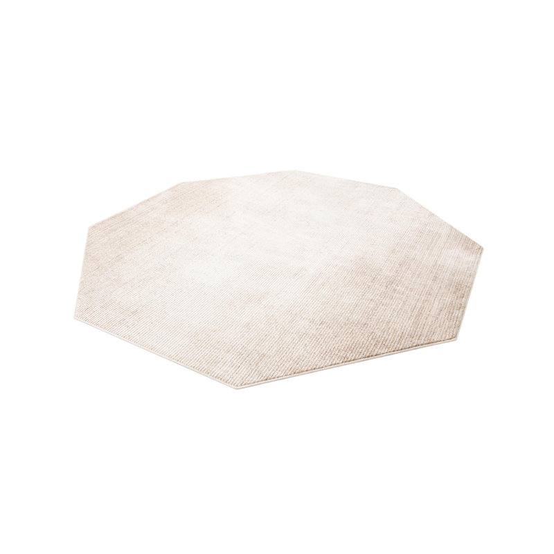 Hulsey Striped Ivory Area Rug, Octagon 7'10" x 7'10"