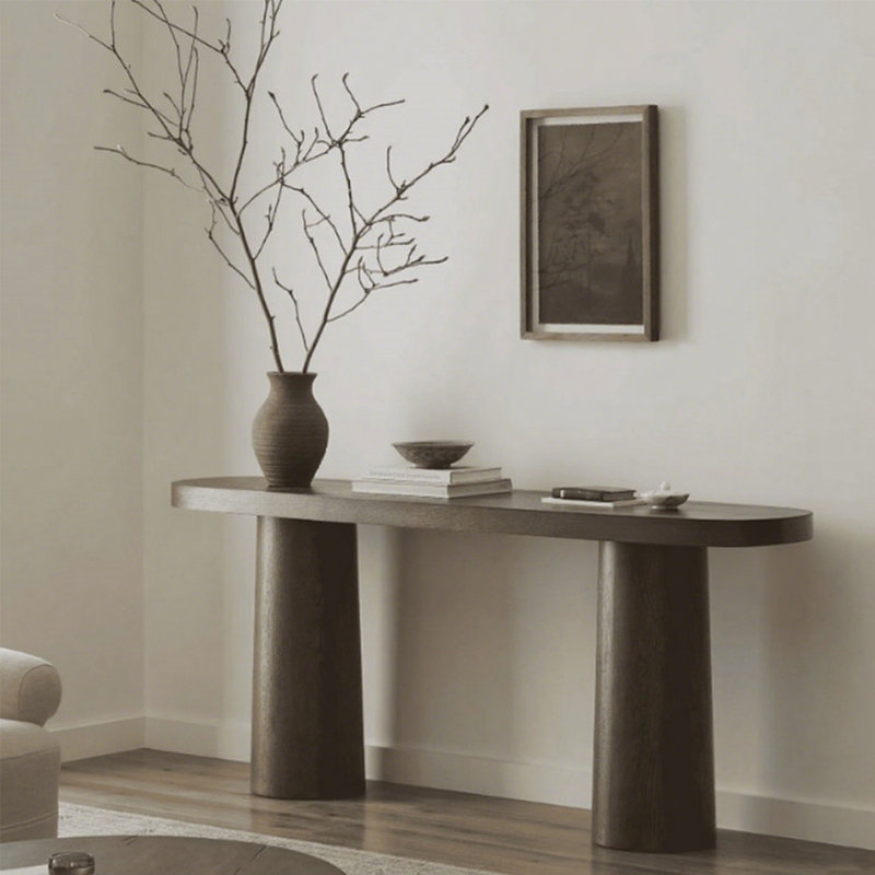 Console rétro minimaliste, H 31,5 po x l 62,99 po x P 14,96 po