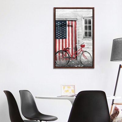 Patriotic Bicycle by Lori Deiter - Print on Canvas