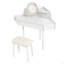 Meuble-lavabo de coin moderne avec grand rangement, miroir DEL et tabouret, luminosité réglable, peu encombrant