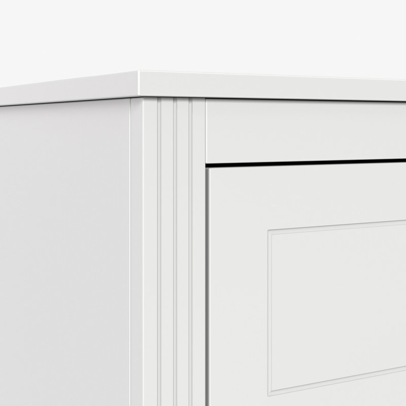Commode double 6 tiroirs en blanc, White