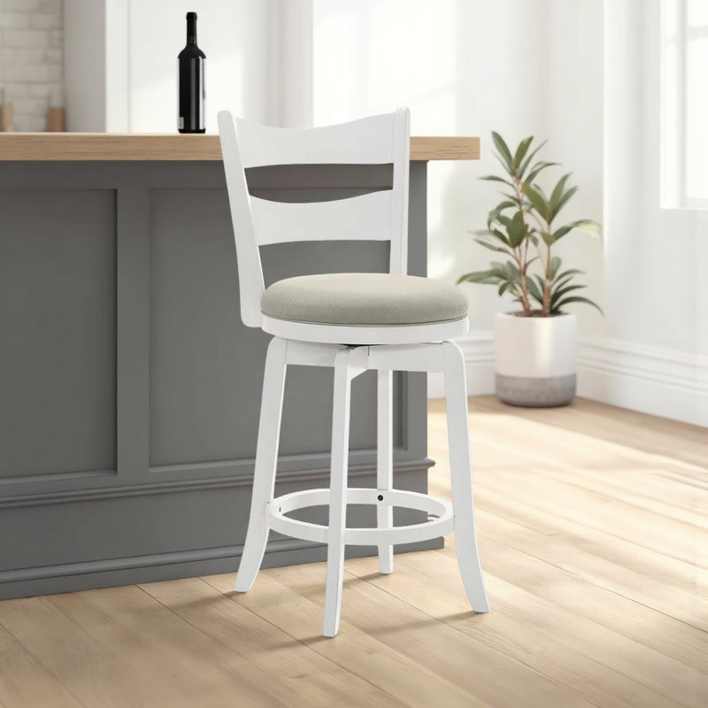 Tabouret de bar Baum, Gris, Blanc, Tabouret de bar (siège d'une hauteur de 30,13 po)