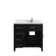 Meuble-lavabo simple 37 po avec plateau en marbre d'ingénierie Ludovika