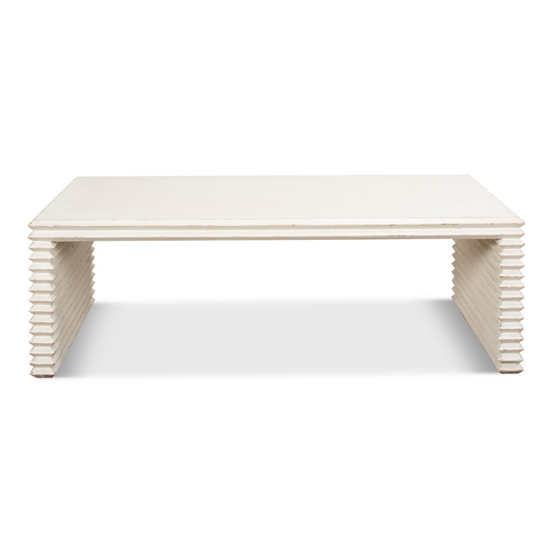 Solid Wood Coffee Table, Antique White