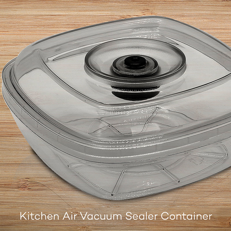 NutriChef Kitchen Air Vacuum Seal Container, 4.65" H x 7.87" W x 7.63" D