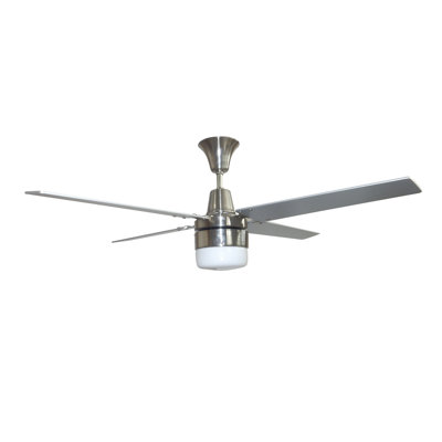 Ventilateur de plafond standard à 4 pales de 48 po à DEL avec chaîne de traction et ensemble d'éclairage inclus Kamthe