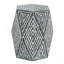 16 x 14 x 18 po, tabourets de jardin hexagonaux, table d'appoint unique Capiz, noir / blanc