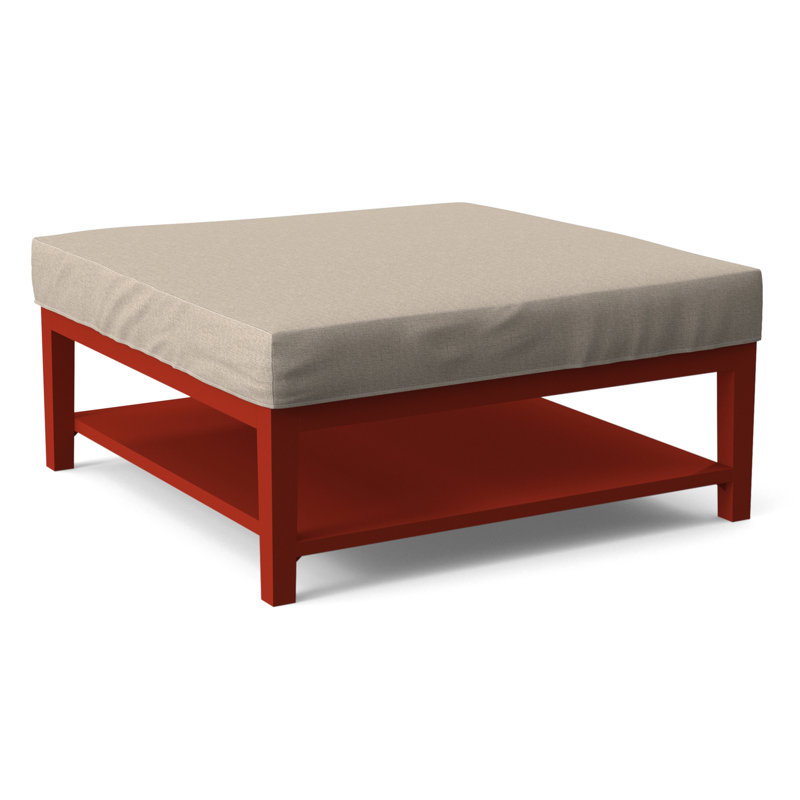 Hammond Square Ottoman, Eggshell Crypton Performance; 0884-93, Havana Finish