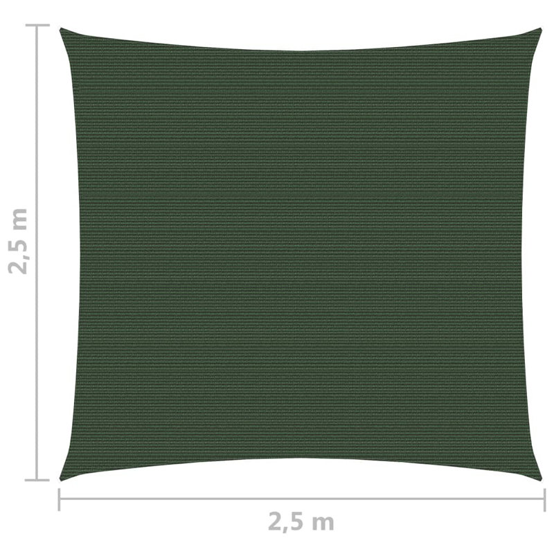 Flodin 2.5m x 2.5m Square Shade Sail, 2.5m W x 2.5m L, Dark Green