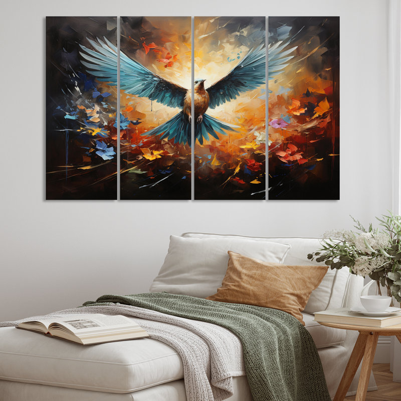 Ensemble d'œuvres d'art mural en métal Teal Dove