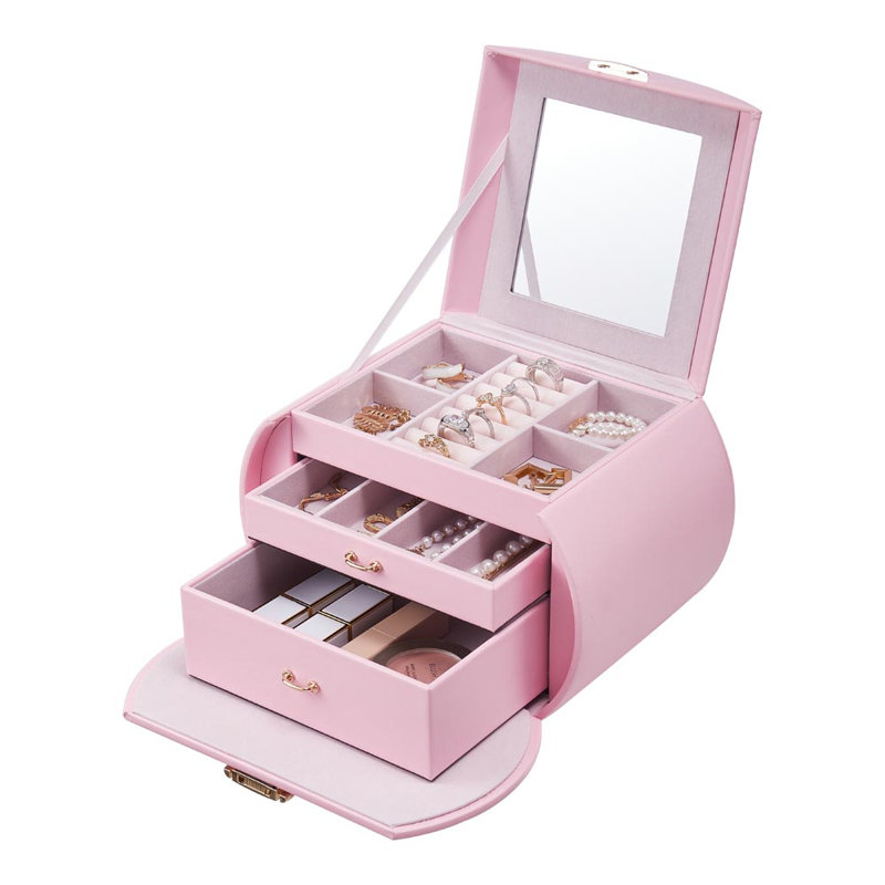 PU Leather Jewellery Box +, Pink