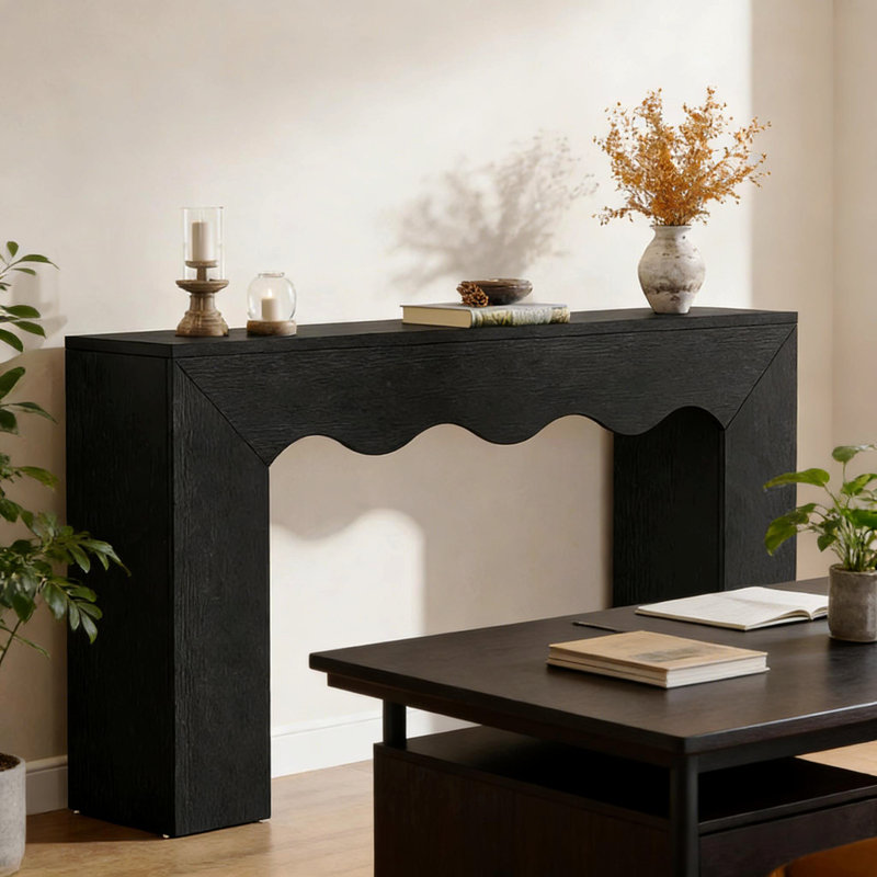 Wavy Edge Style Sofa Table,Console Table,Entryway Table