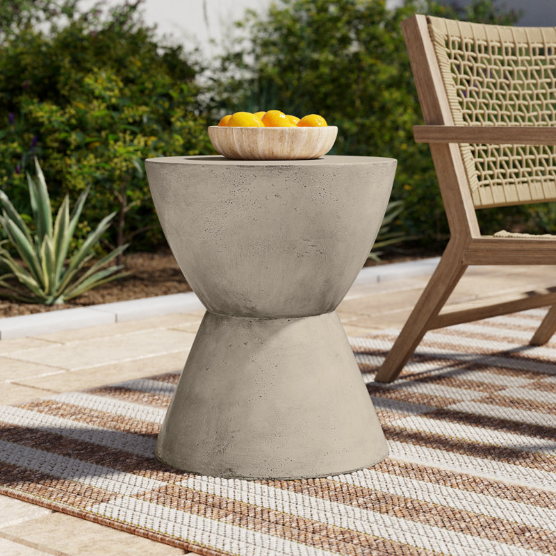 Tyche Northrup Concrete Side Table, Light Gray
