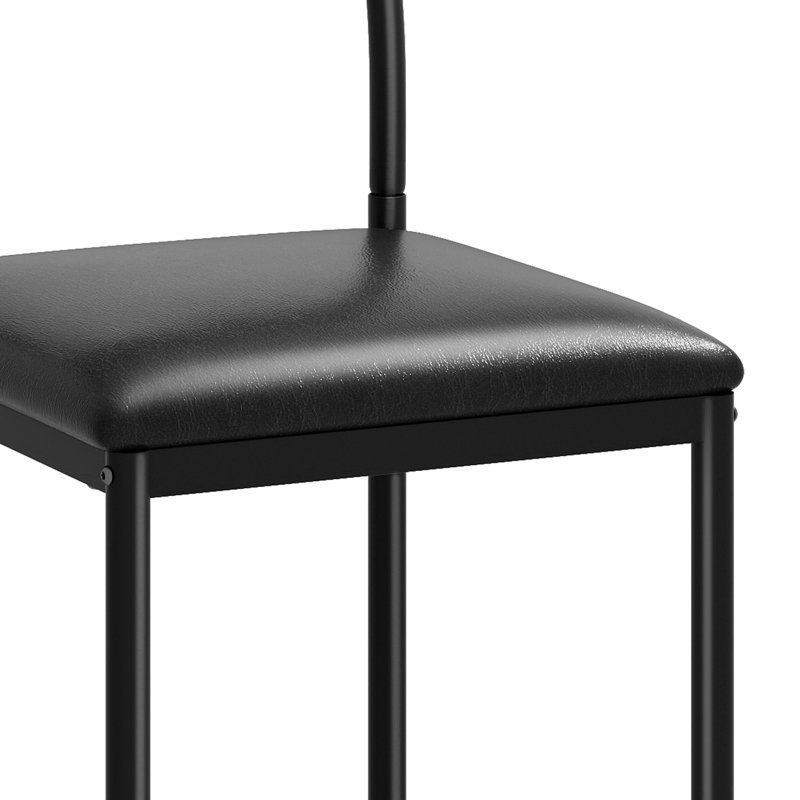  Tabourets de bar de comptoir avec dossier rembourré et repose-pieds, Noir