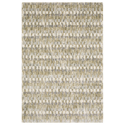 Tapis à poils longs or / gris Ione