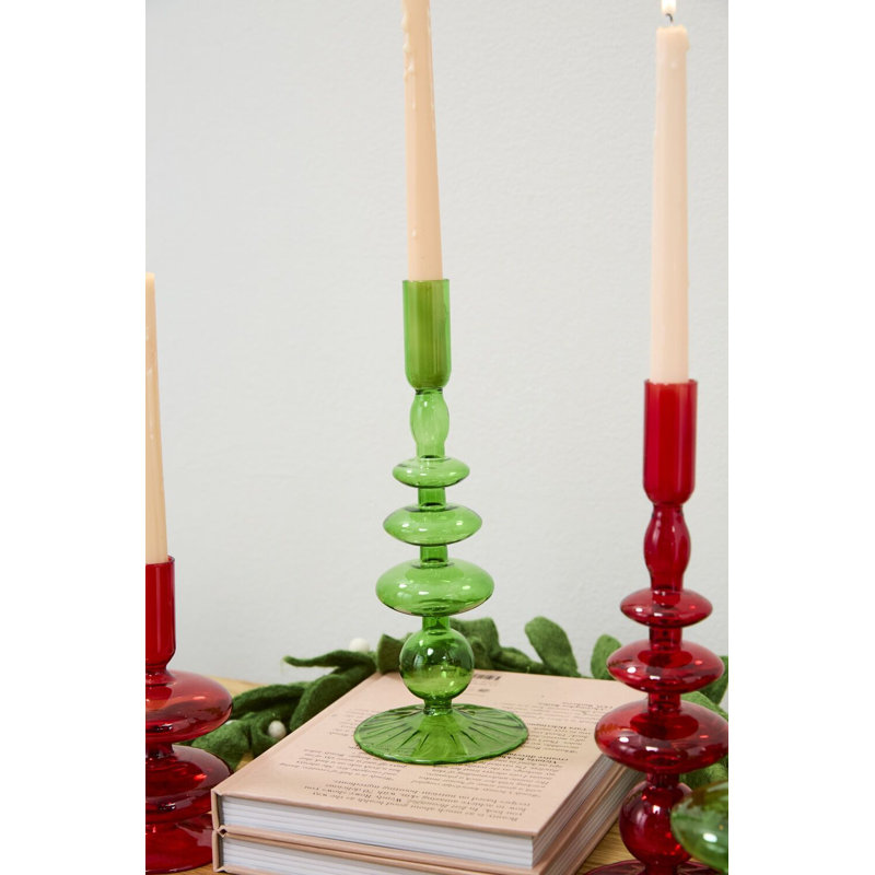  Wizard Candlestick 4"x 10.5", Green