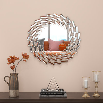 Freelon Sunburst Glass Round Wall Mirror