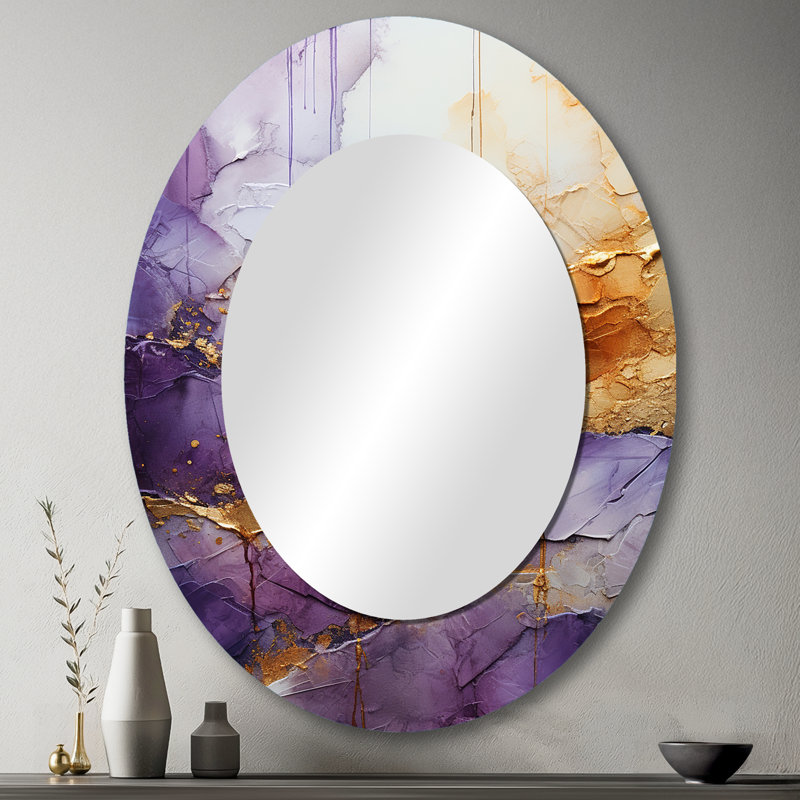 Miroir mural oval doré, 43 po x 33 po