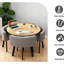 Ensemble de salle à manger moderne en marbre rond avec chaises rembourrées - Conception compacte pour les appartements et les bureaux