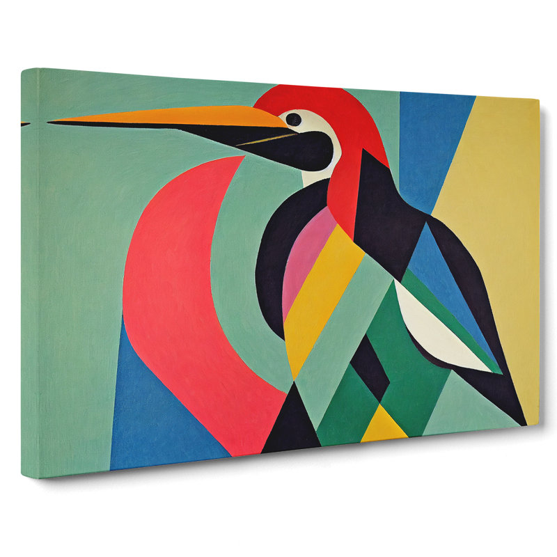 Pelican Abstract Art - Wrapped Canvas, 35cm H x 50cm W x 3cm D