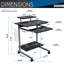 Bureau d'ordinateur compact Techni Mobile - Station de travail mobile compacte avec rangement