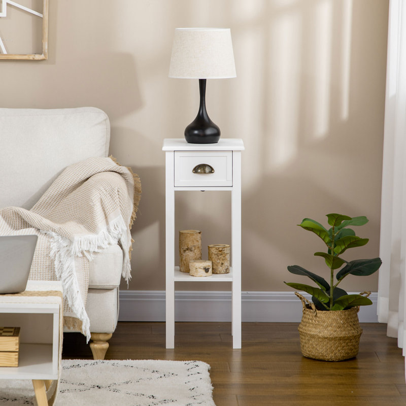 Kolb End Table with Storage, White