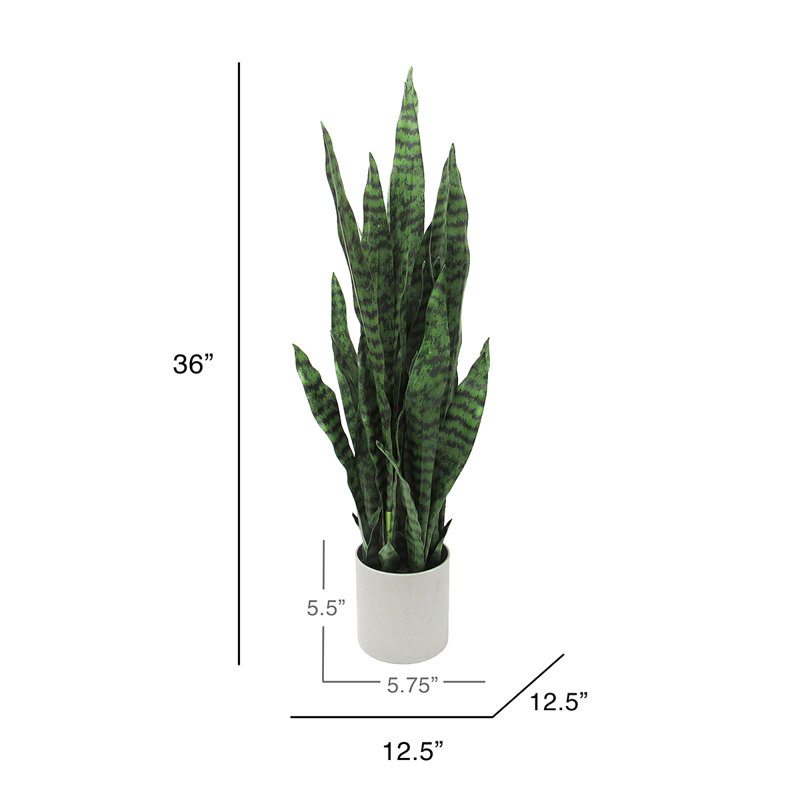 Artificial Sansevieria Snake Plant in Pot, Large
