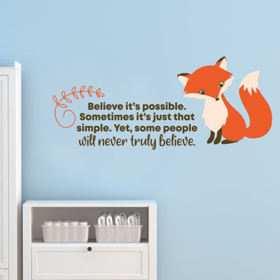 Décalcomanie murale en vinyle vraiment Believe Fox