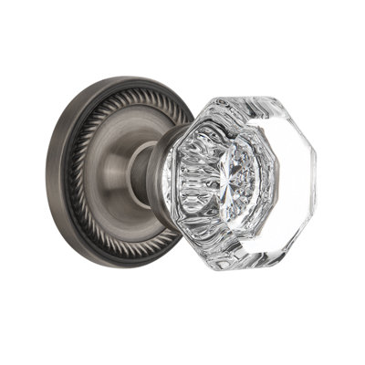 Rope Clear Crystal Waldorf Double Dummy Door Knob