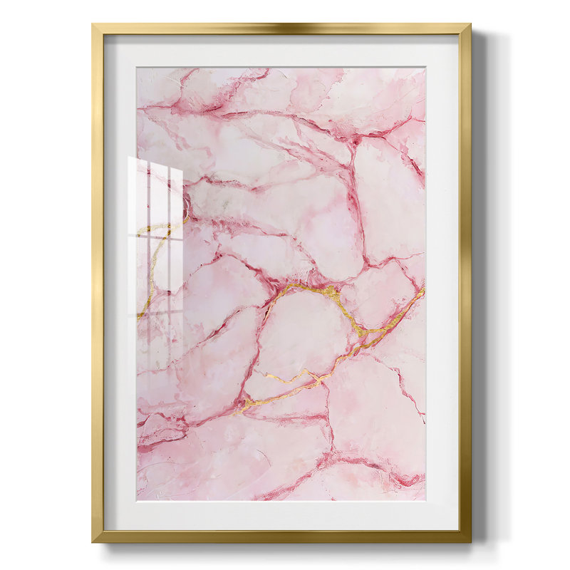 Rose Marble I - impression encadrée, H 28,5 po x l 20,5 po, Doré