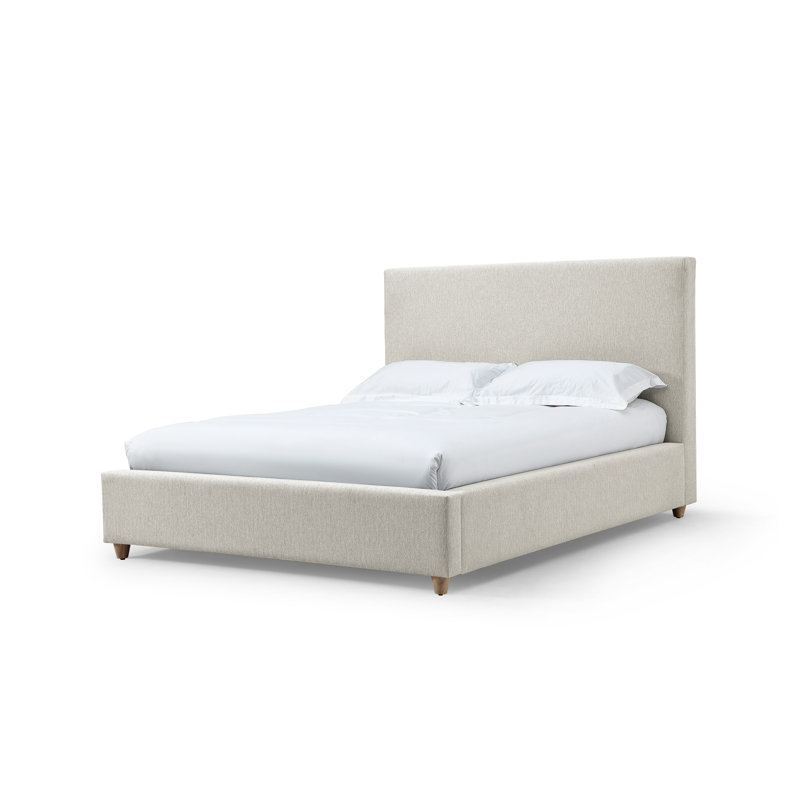 Lit tapissier Meduse Corrinne, Bouclé ivoire, Reine
