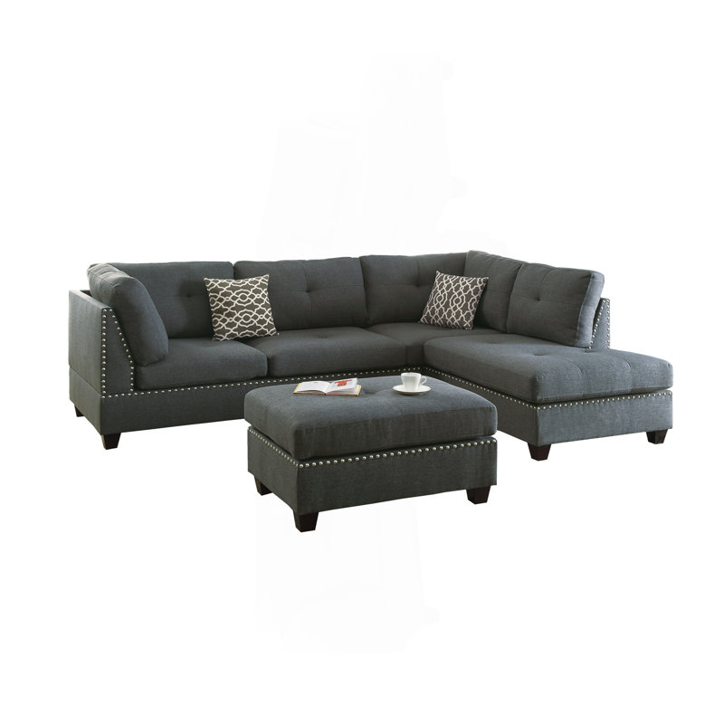 Canapé modulaire 3 pièces en bleu gris