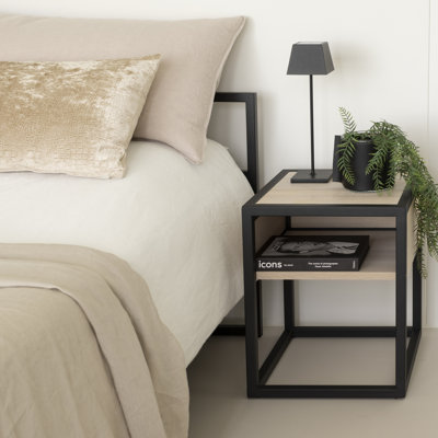 40cm W Steel Bedside Table