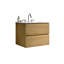 Meuble-lavabo moderne en chêne naturel - 24 po, lavabo en céramique, système de tiroir silencieux atypique 24 po, style-1282058522-1282058520