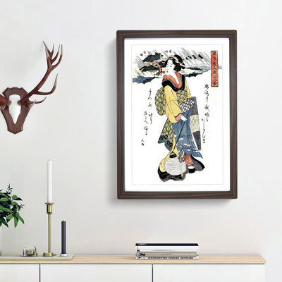 Evening Rain at Karasaki by Eizan Kikukawa - Picture Frame Painting Print