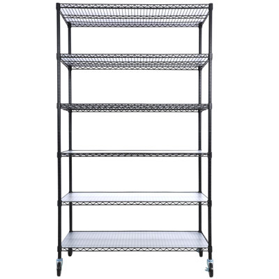 Odelyn 48'' W Steel Shelving Unit with Wheels